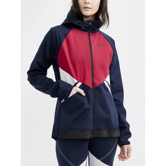 Craft Glide Hood Jacket W Blaze/machine dámská bunda na běžky