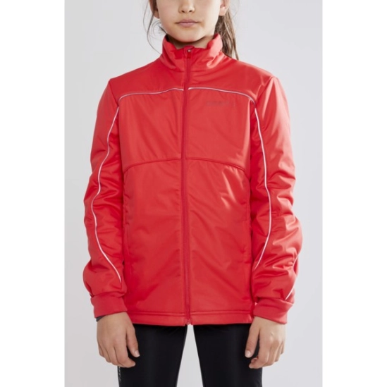 Craft Warm Jacket Junior červená zateplená bunda na běžky