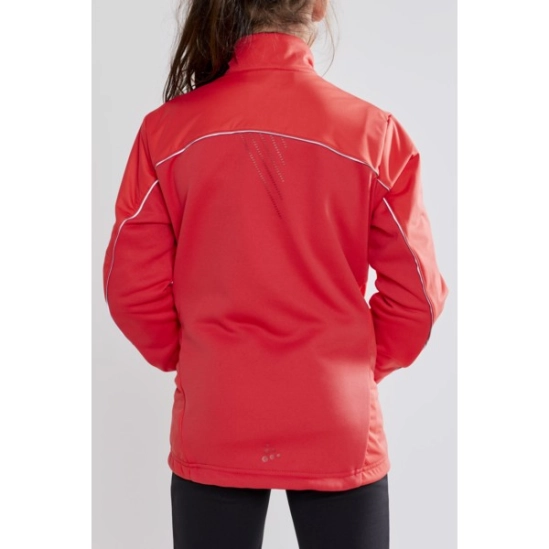 Craft Warm Jacket Junior červená zateplená bunda na běžky