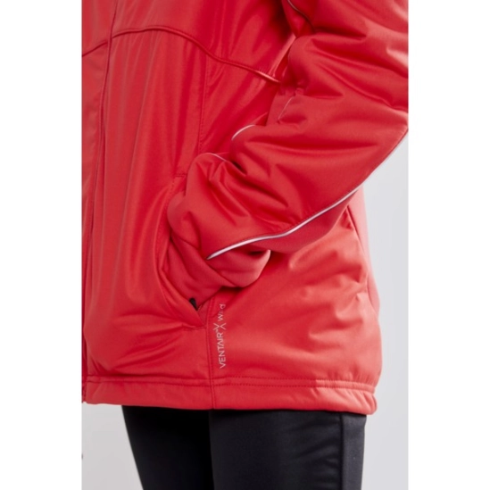 Craft Warm Jacket Junior červená zateplená bunda na běžky