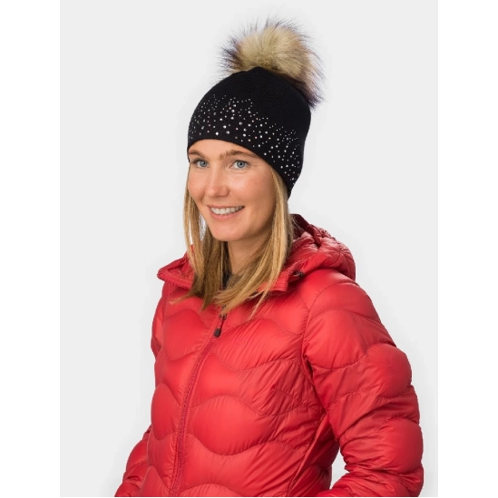 Eisbär Nalin Lux Crystal MÜ Black čepice s bambulí