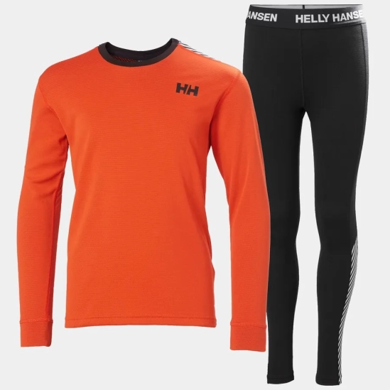 Helly Hansen Lifa Active Base Layer JR Set Cherry tomato dětské funkční prádlo