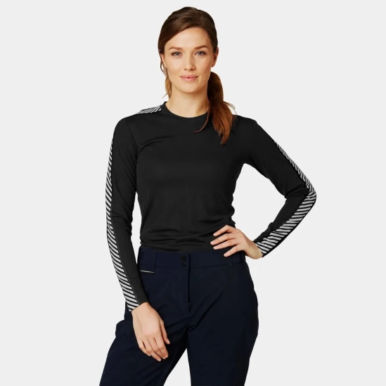 Helly Hansen LIFA Long-Sleeve Crew Black Base layer dámské triko