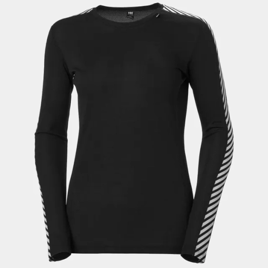 Helly Hansen LIFA Long-Sleeve Crew Black Base layer dámské triko