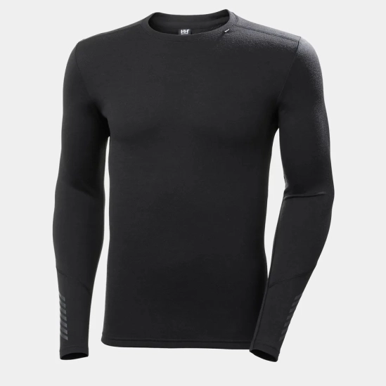 Helly Hansen Lifa Merino Midweight Crew Black pánské funkční triko