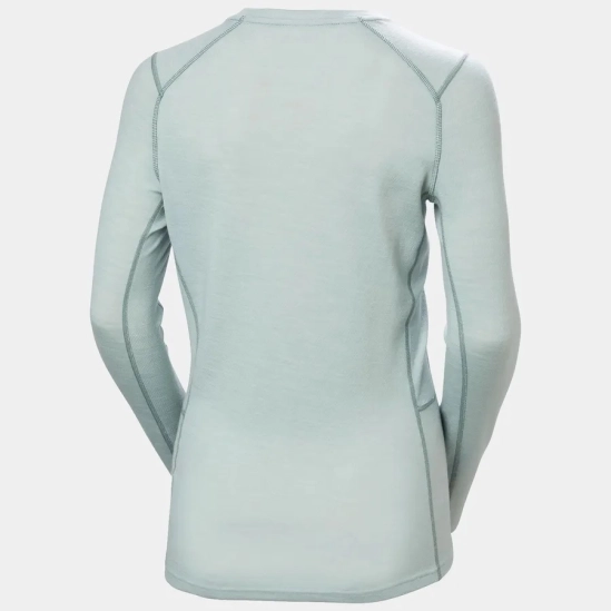 Helly Hansen Lifa Merino Midweight Graphic Crew Green mist dámské funkční triko