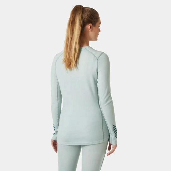 Helly Hansen Lifa Merino Midweight Graphic Crew Green mist dámské funkční triko