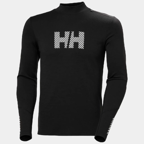 Helly Hansen Lifa Merino Midweight Logo Black pánské triko