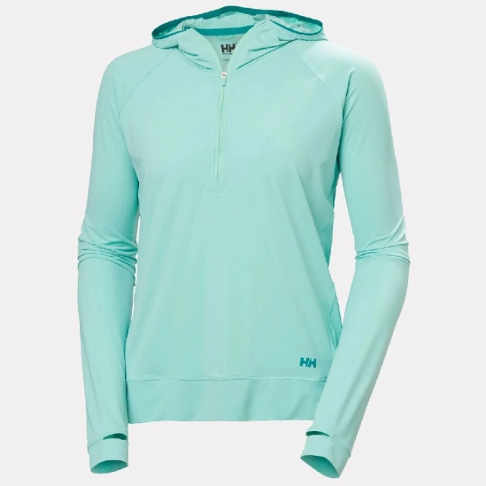 Helly Hansen Shine Solen 1/2 Zip Hoodie lagoon dámská mikina