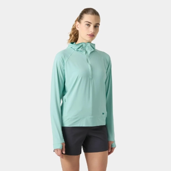 Helly Hansen Shine Solen 1/2 Zip Hoodie lagoon dámská mikina