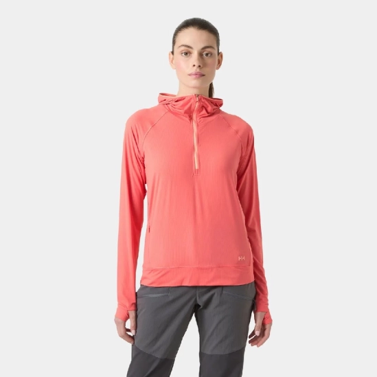Helly Hansen Shine Solen 1/2 Zip Hoodie sunset pink dámská mikina