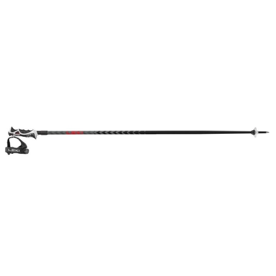 Leki HOT SHOT S eloxal black-anodized grey-bright red lyžařské hůlky