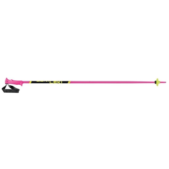 LEKI Racing Kids neonpink-black-neonyellow lyžařské hůlky