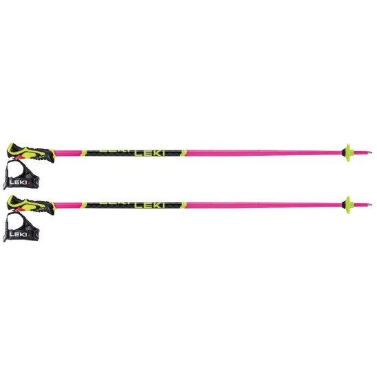 LEKI WC Lite SL 3Dneonpink-black-neonyellow lyžařské hůlky
