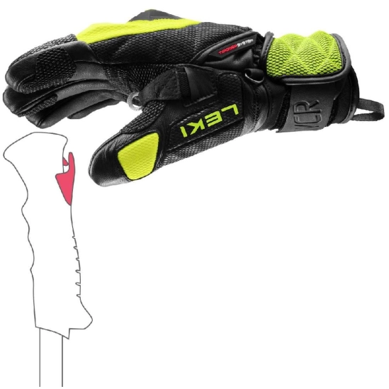 Leki WCR Venom 3D Junior black-ice lemon lyžařské rukavice