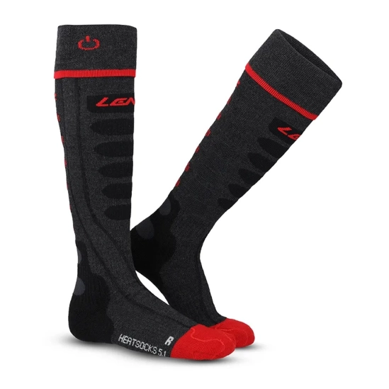Lenz HEAT SOCK 5.1 toe cap anthracit/red vyhřívané podkolenky