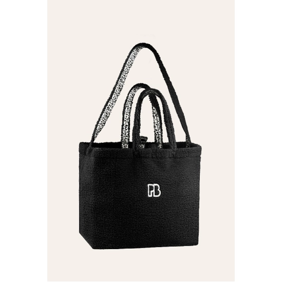 Poivre Blanc W24-9093-WO Sherpa Large Tote bag black
