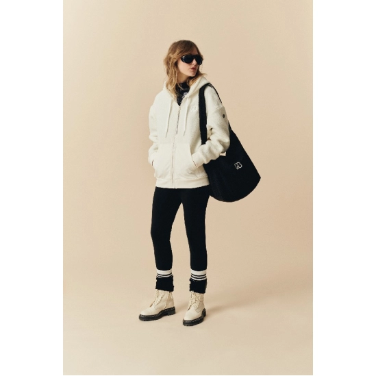 Poivre Blanc W24-9093-WO Sherpa Large Tote bag black