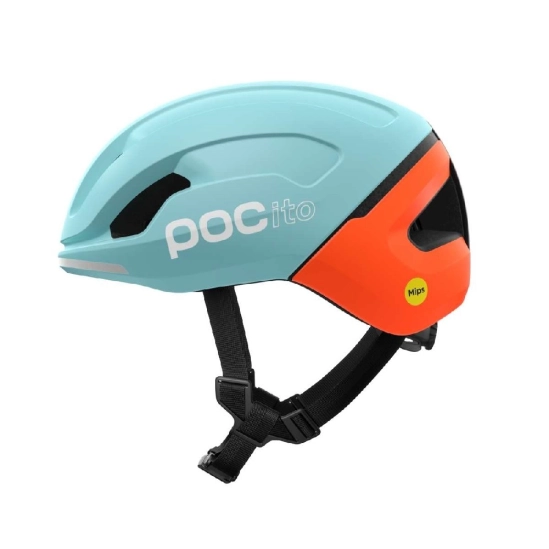 POCito Omne MIPS Indicolite Blue Matt/Carnelian Orange Matt dětská cyklistická helma