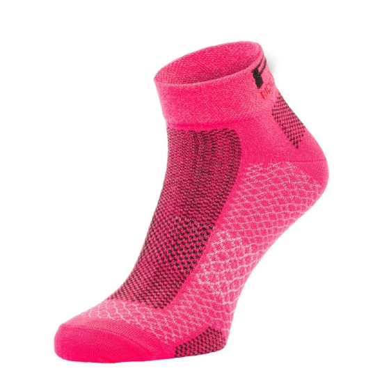 R2 EASY ATS10D neon pink/black cyklo ponožky