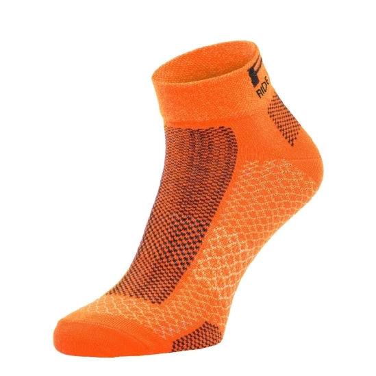 R2 EASY neon orange/black cyklo ponožky