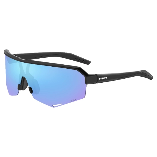R2 FLUKE Black matt / HD blue chrom sportovní sluneční brýle