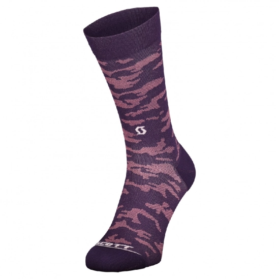 Scott Trail Camo Crew socks dark purple/white ponožky