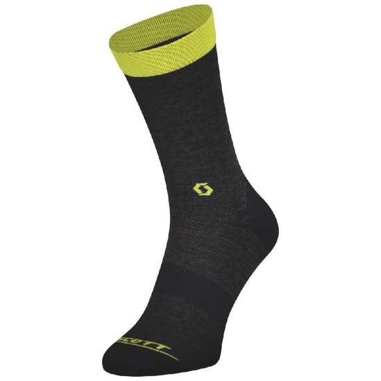 Scott Trail Crew socks dark grey/sulphur yellow ponožky