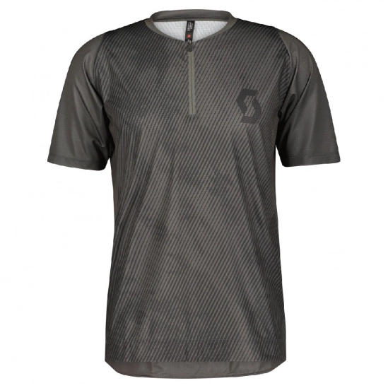 Scott Trail Vertic Zip SS dark grey/black pánské cyklo triko