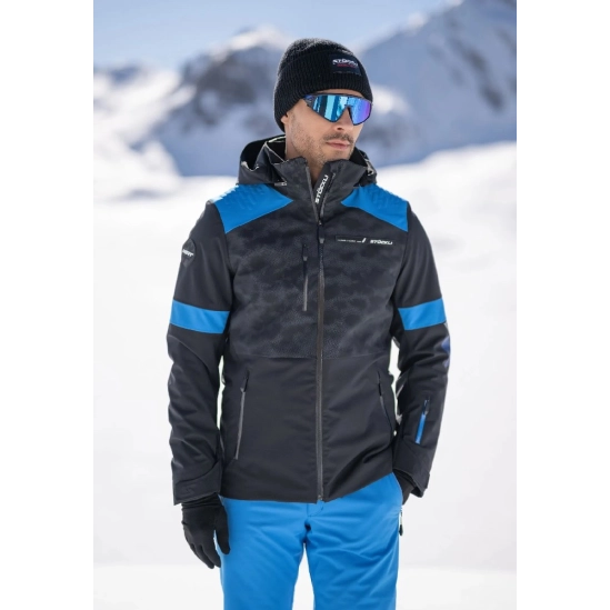 Stöckli WRT Jacket black/azurro pánská lyžařská bunda